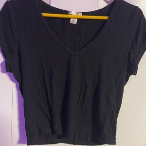 Bozzolo Black Ribbed Tee